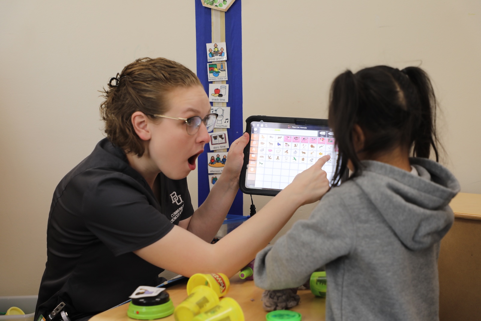 Baylor SLP Student in the Clinic